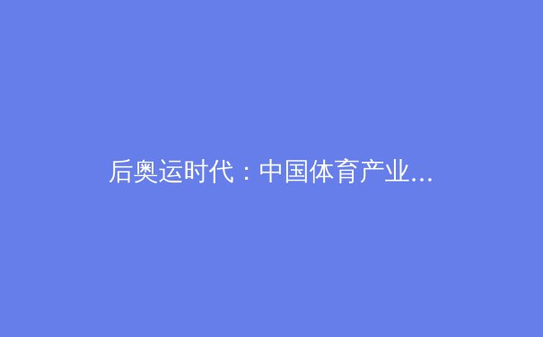 后奥运时代：中国体育产业转型与全民健身的深度思考 - 4